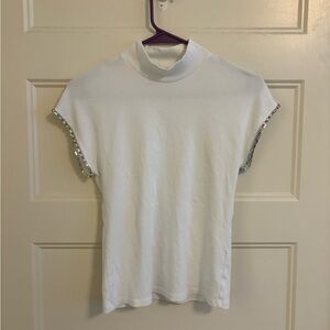 Zara Jewel Cotton Top White